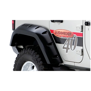 Jeep Max Coverage Pocket Style Fender Flare - OE Matte Black, Rear Pair, USA
