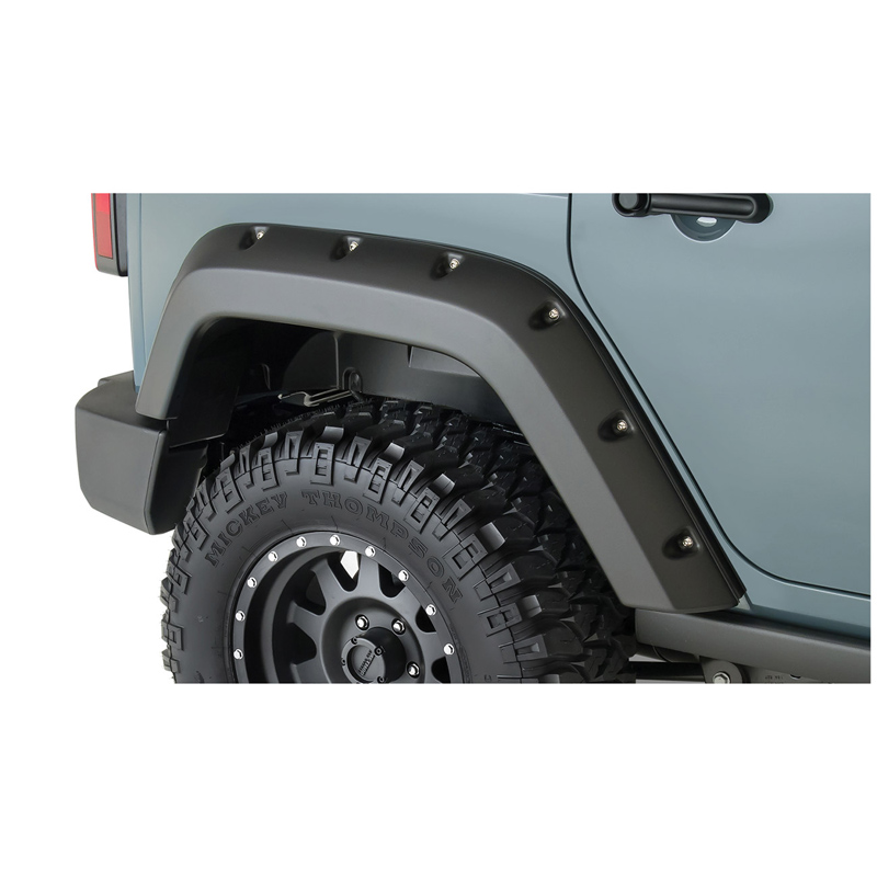 Jeep Factory Coverage Pocket Style Fender Flare - OE Matte Black, Rear Pair, USA