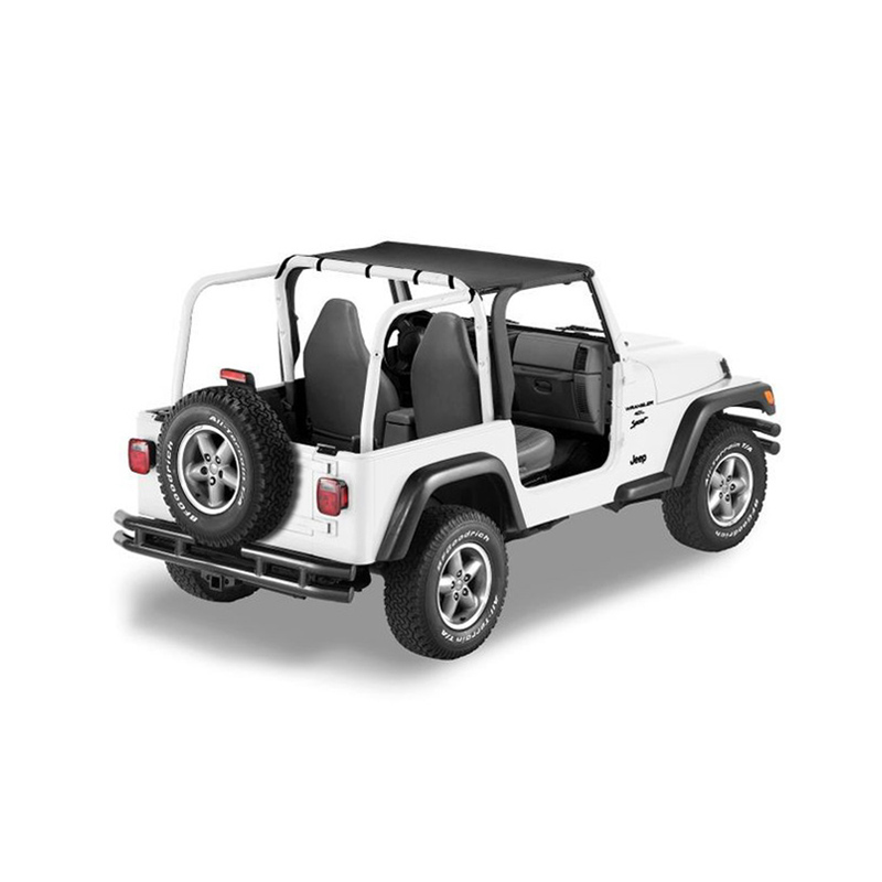 52525-15 Header Bikini Top, Targa-style, Black Denim for Jeep Wrangler (TJ)   L PowerTech (2464 ccm/87 kW/Petrol) - RBS Handel