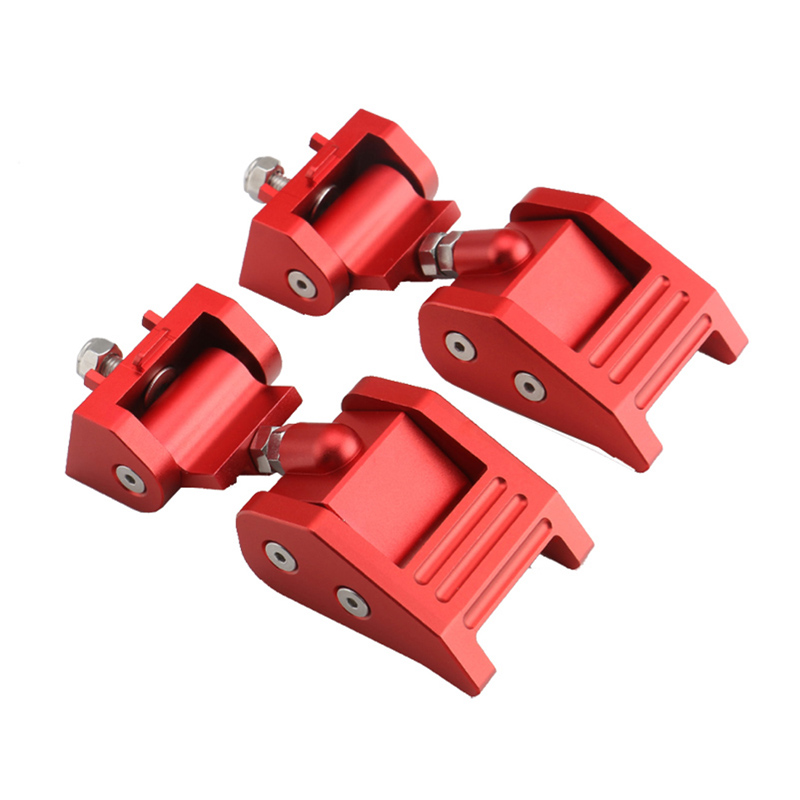 Hood Catch Kit, Red, Aluminum