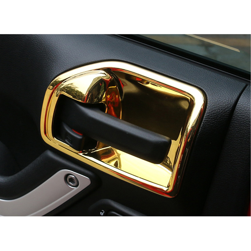 Interior Door Handle Inserts, Gold, 4 Doors