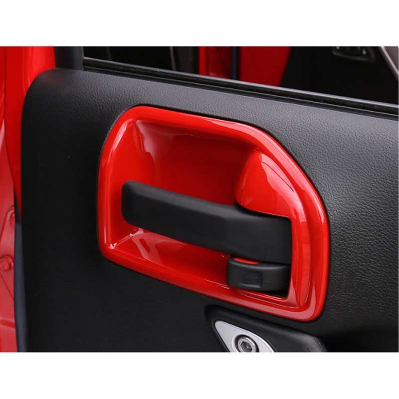 Interior Door Handle Inserts, Red, 4 Doors