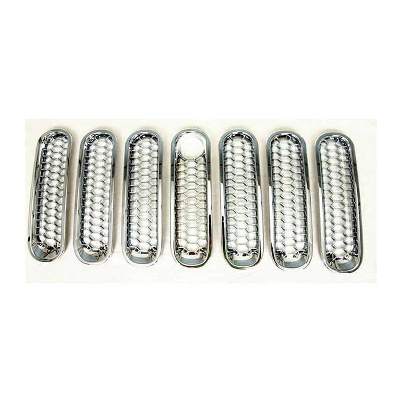 Grille Inserts, Chrome, Honeycomb style, With Hole