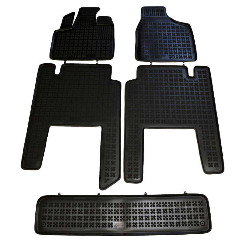 Floor Mats, Black, Chrysler Voyager, 7 seats