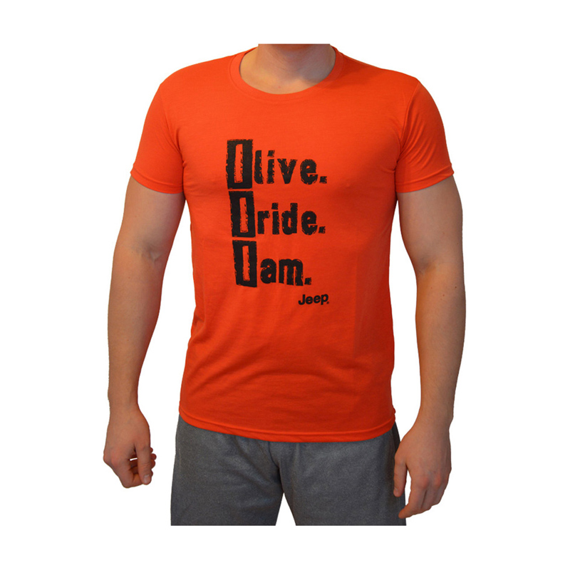 Jeep-T-Shirt "I Live, I Ride, I Am", Farbe: Mandarin Rot, Licorice, Größe L