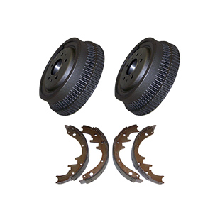Brake Drums + Brake Shoe & Lining Set, bagtil