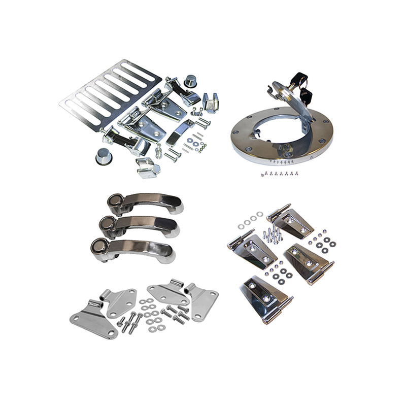 Profi Poliertes Edelstahl Jeep Wrangler JK Set, 2 Türer, vorne