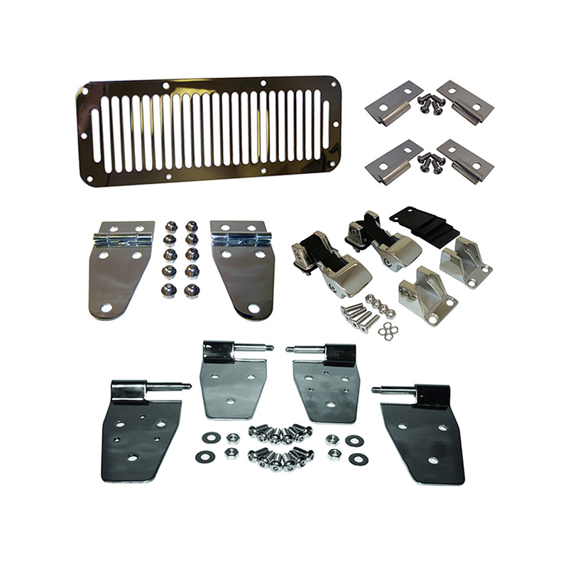 Advance Polished Stainless Steel Jeep Wrangler TJ Package, half doors, vorne