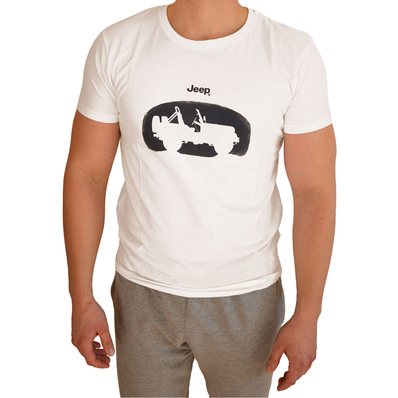 Jeep® Logo T-Shirt - weiß - Gr. L - Brustumfang: 99/102 cm