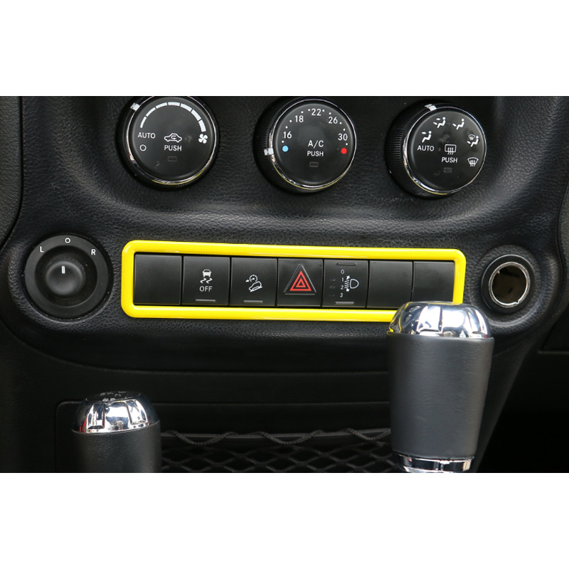 A109JK Console Buttons Bar Decoration, Yellow for Jeep Wrangler (JK)   L Pentastar V6 (3604 ccm/209 kW/Petrol) - RBS Handel